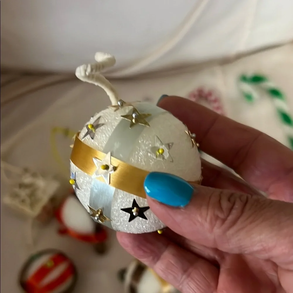 VTG Handmade Christmas Ornaments and Candy Cane Set